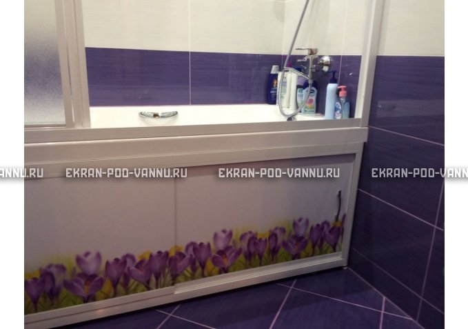 Экран на роликах EUROPLEX  Ирисы – купить по цене 12400 руб. в интернет-магазине в городе Ульяновск картинка 3
