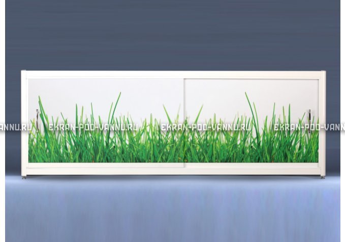 Экран на роликах EUROPLEX Трава – купить по цене 12400 руб. в интернет-магазине в городе Ульяновск картинка 1