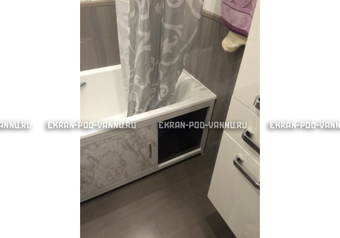Раздвижной экран EUROPLEX Комфорт серый мрамор – купить по цене 6250 руб. в интернет-магазине в городе Ульяновск картинка 4