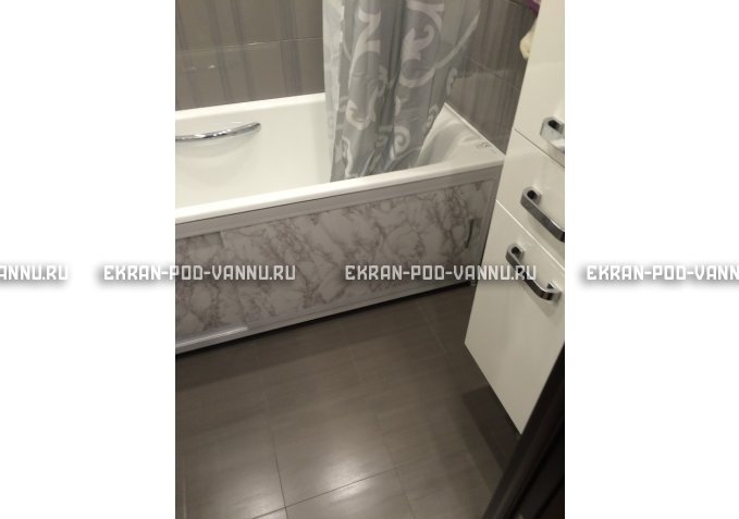 Раздвижной экран EUROPLEX Комфорт серый мрамор – купить по цене 6250 руб. в интернет-магазине в городе Ульяновск картинка 3
