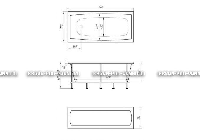 Акриловая ванна 1MarKa Melora 150x70 – купить по цене 12300 руб. в интернет-магазине в городе Ульяновск картинка 4