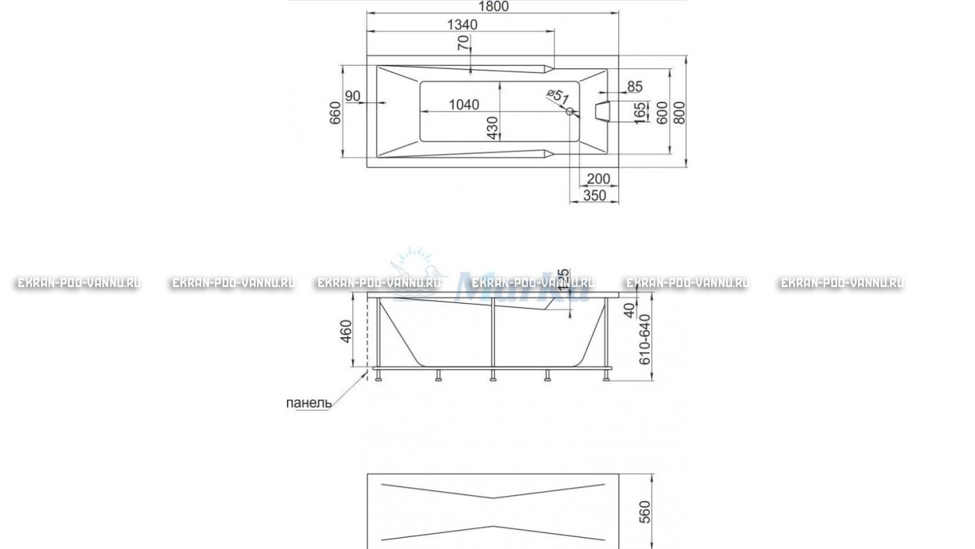 Акриловая ванна 1MarKa Raguza 180x80 – купить по цене 17854 руб. в интернет-магазине в городе Ульяновск картинка 13