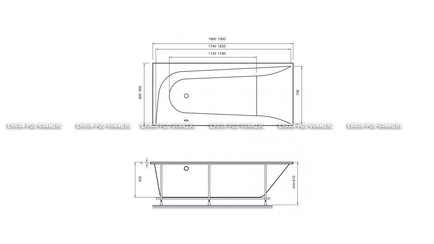 Акриловая ванна Vayer Boomerang 180x80 – купить по цене 43210 руб. в интернет-магазине в городе Ульяновск картинка 15
