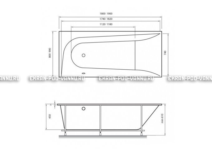 Акриловая ванна Vayer Boomerang 180x80 – купить по цене 43210 руб. в интернет-магазине в городе Ульяновск картинка 4