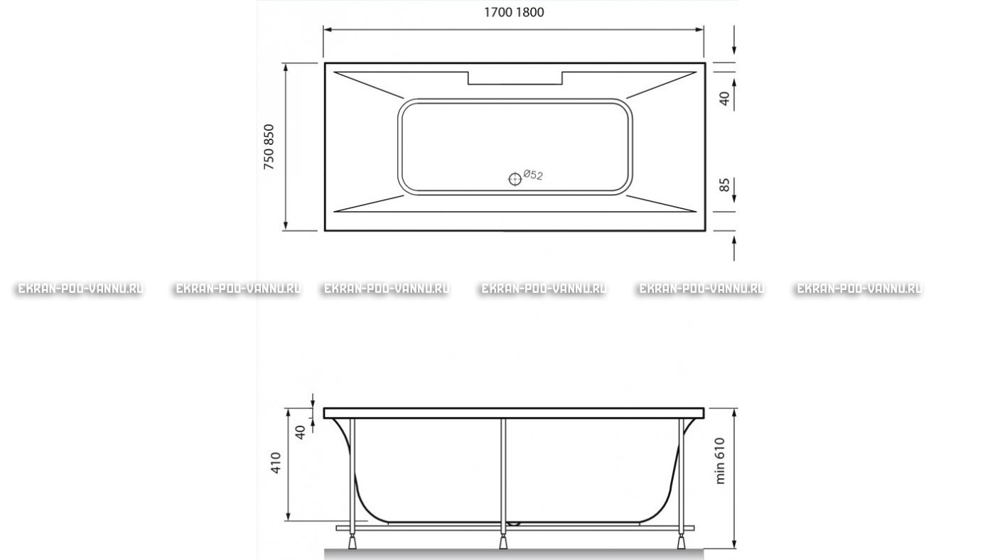 Акриловая ванна Vayer Casoli 180x80 – купить по цене 23580 руб. в интернет-магазине в городе Ульяновск картинка 16